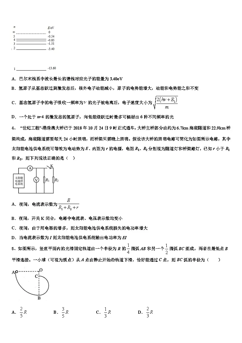 2026届上海金山中学高考物理必刷试卷含解析第2页