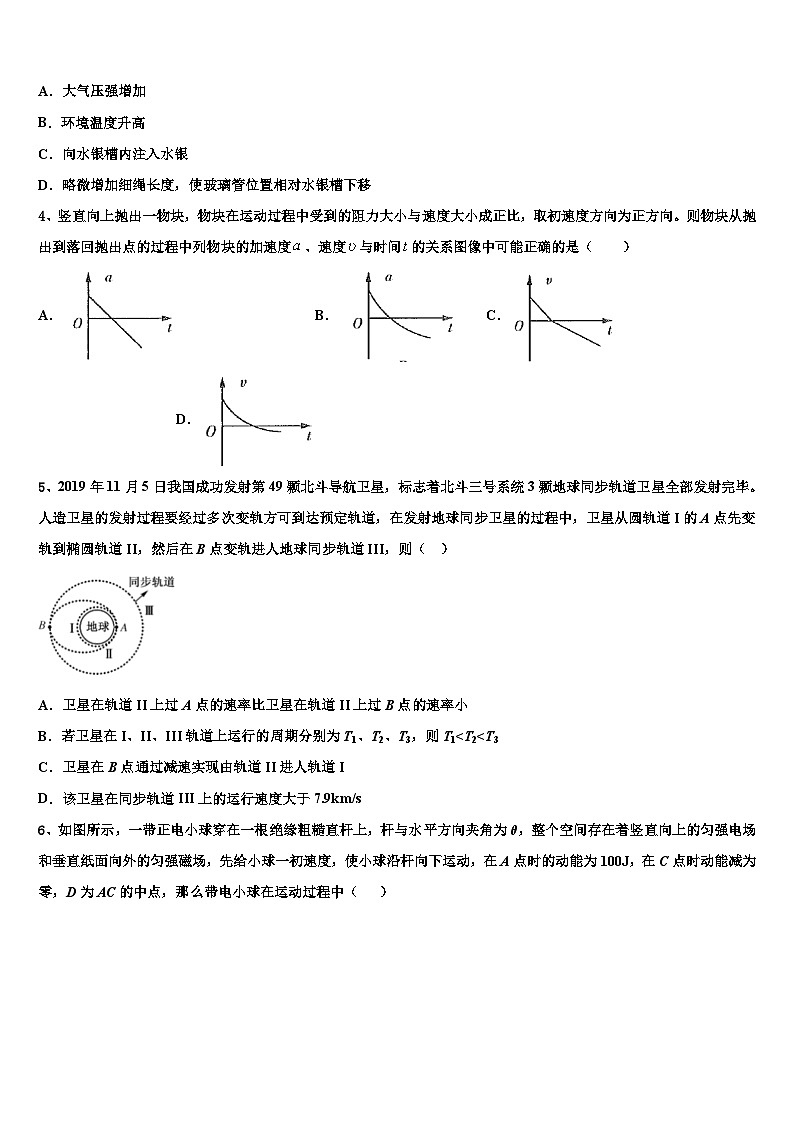 2026届陕西延安市实验中学高考物理一模试卷含解析第2页