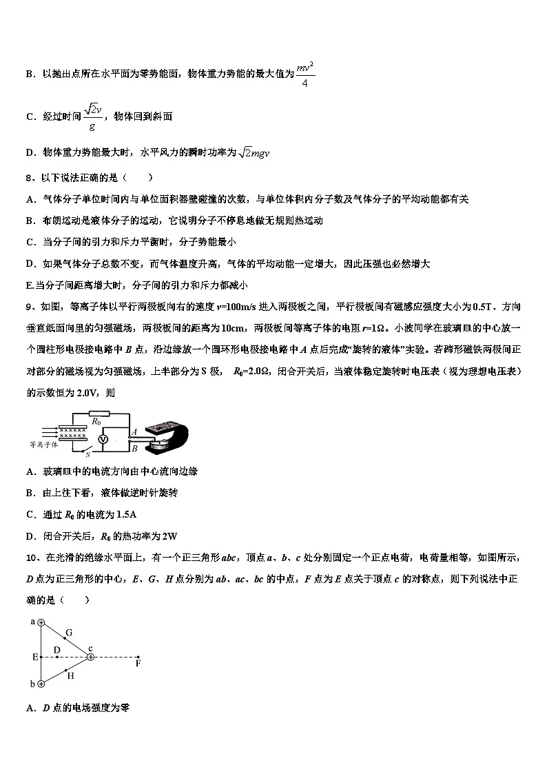 2026届上海大学市北附属中学高三下学期联合考试物理试题含解析第3页