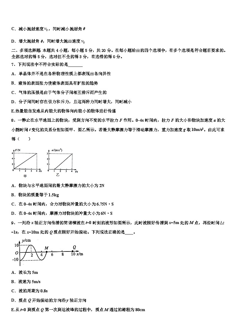2026届商洛市重点中学高三下第一次测试物理试题含解析第3页