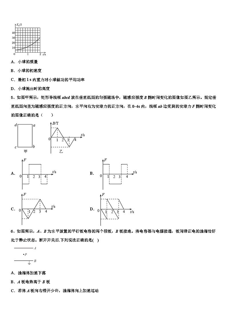 2026届陕西榆林市高三第一次模拟考试物理试卷含解析第2页