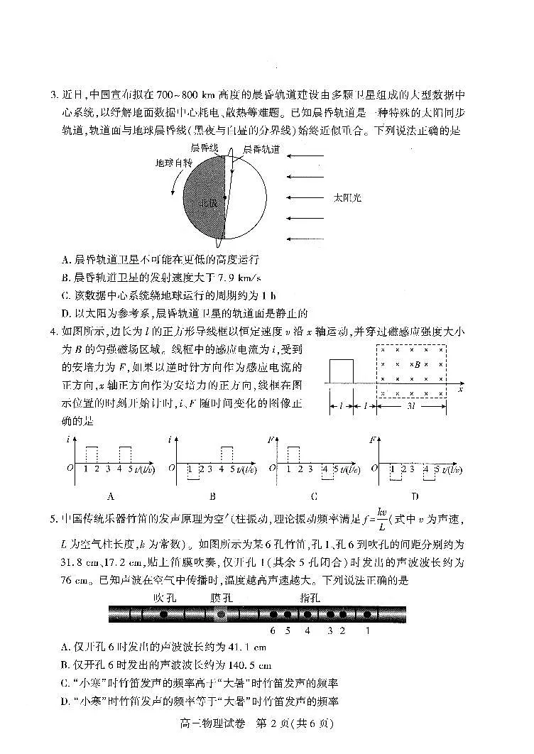 武汉市2026届高中毕业生三月调研考试 物理第2页