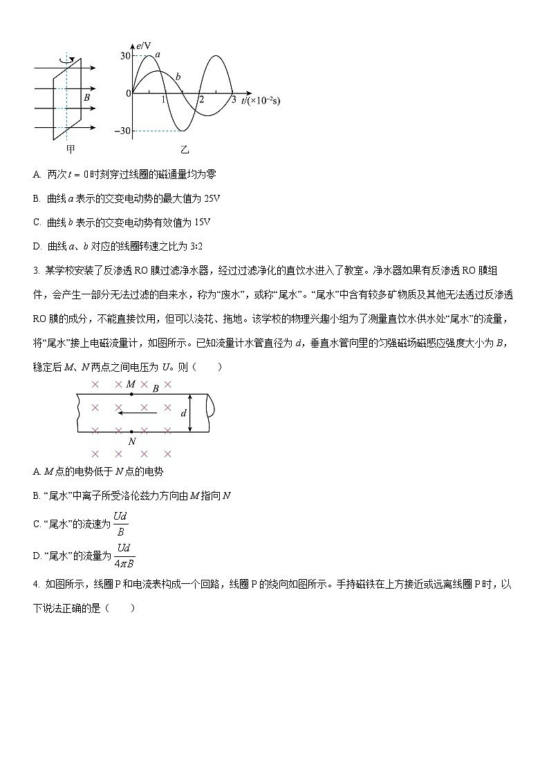 2025-2026学年湖北省随州市、孝感市部分名校高二上学期12月月考（B）物理试卷（学生版）第2页