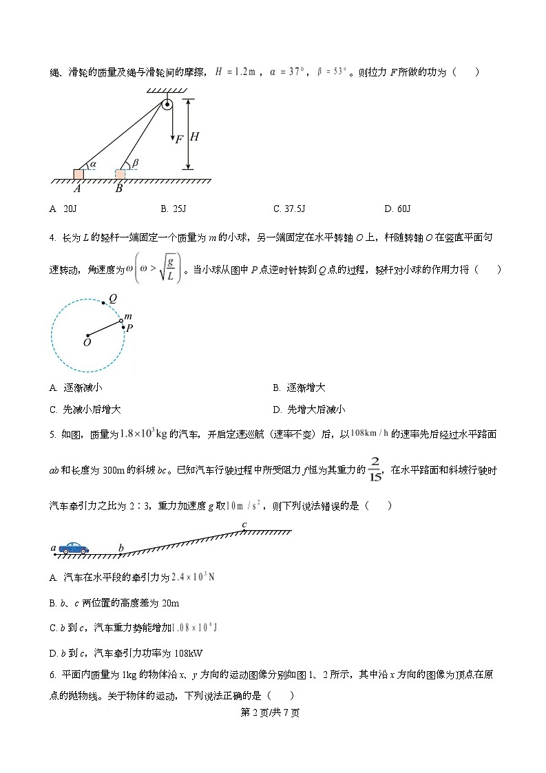重庆市第八中学2024-2025学年高一下学期第一次月度阶段性测试物理试题（原卷版）第2页