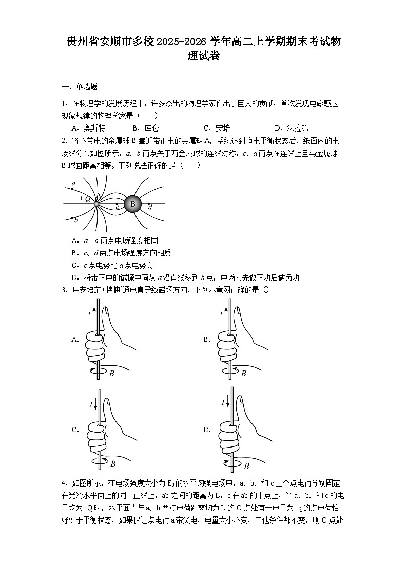 贵州省安顺市多校2025-2026学年高二上学期期末考试物理试卷第1页