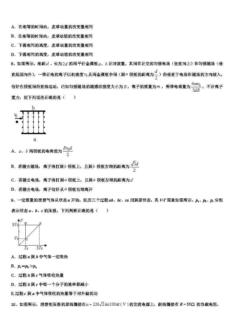 2026届上海市嘉定区市级名校高考压轴卷物理试卷含解析第3页