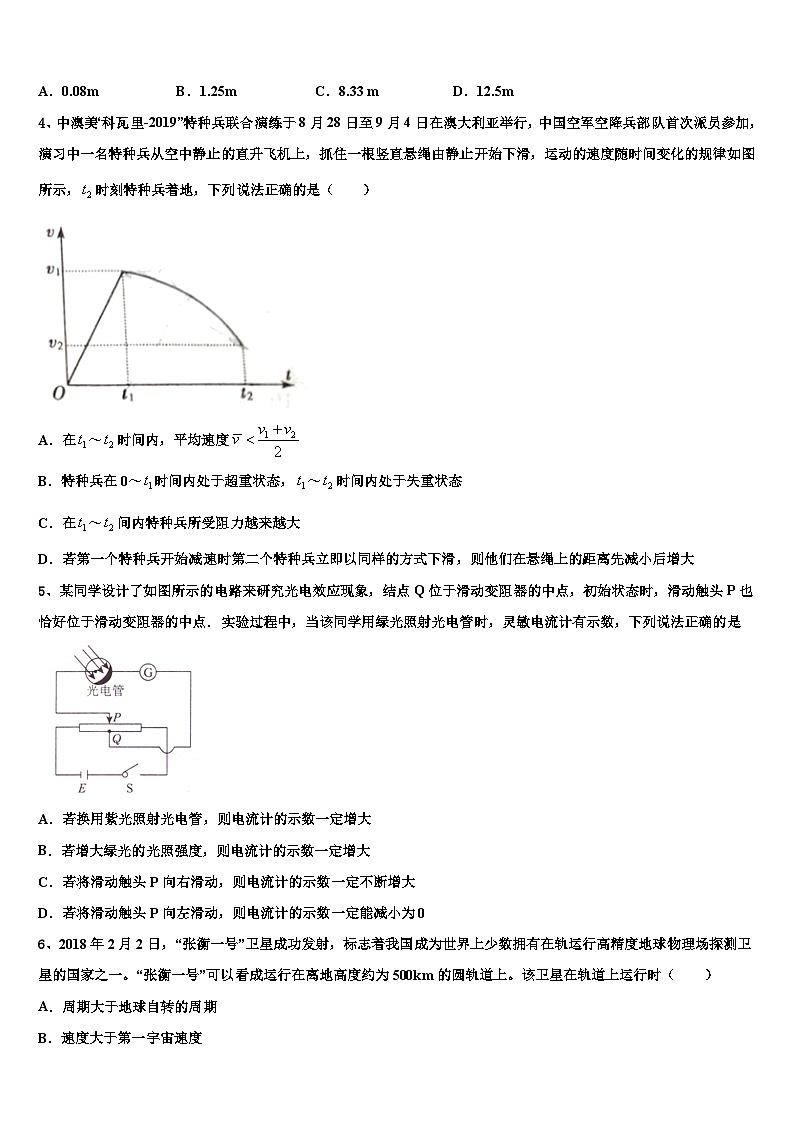 2026届上海市高中名校高考考前模拟物理试题含解析第2页