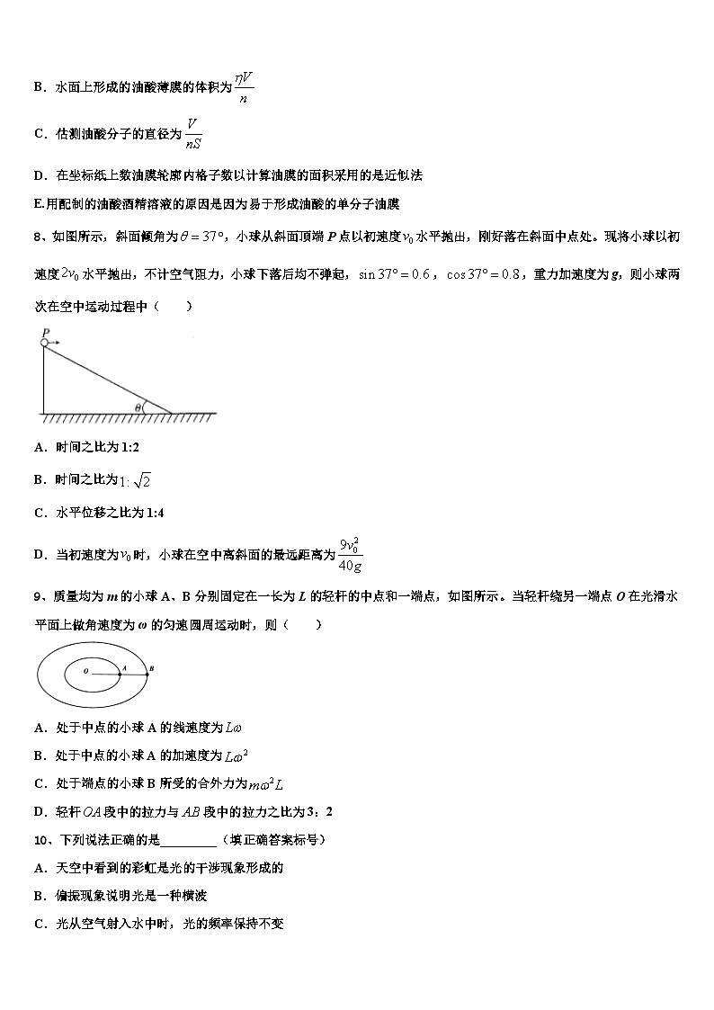2026届上海市晋元高级中学高考冲刺模拟物理试题含解析第3页