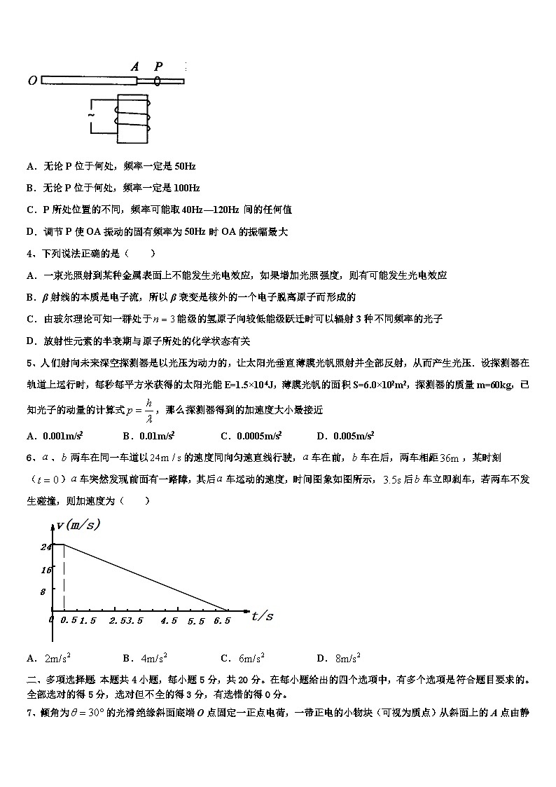 2026届上海市六校高考仿真卷物理试卷含解析第2页