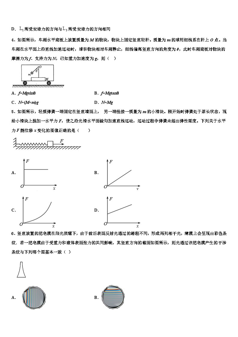 2026届上海市上师大附中高考适应性考试物理试卷含解析第2页