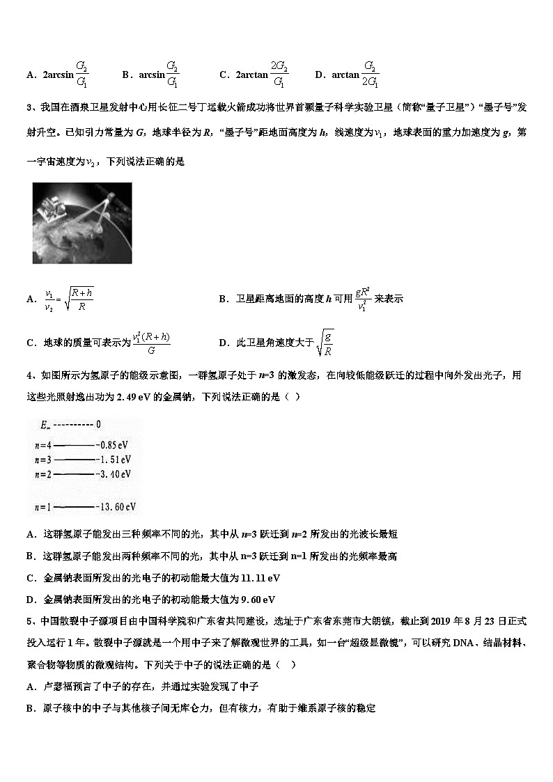 2026届上海市市北高级中学高考物理必刷试卷含解析第2页