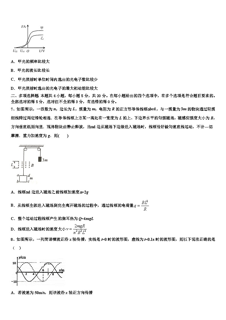2026届上海市延安初级中学高考冲刺模拟物理试题含解析第3页