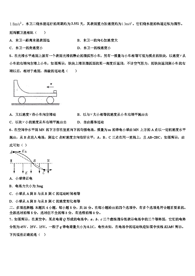 2026届上海外国语大学附属上外高中高考仿真卷物理试题含解析第2页
