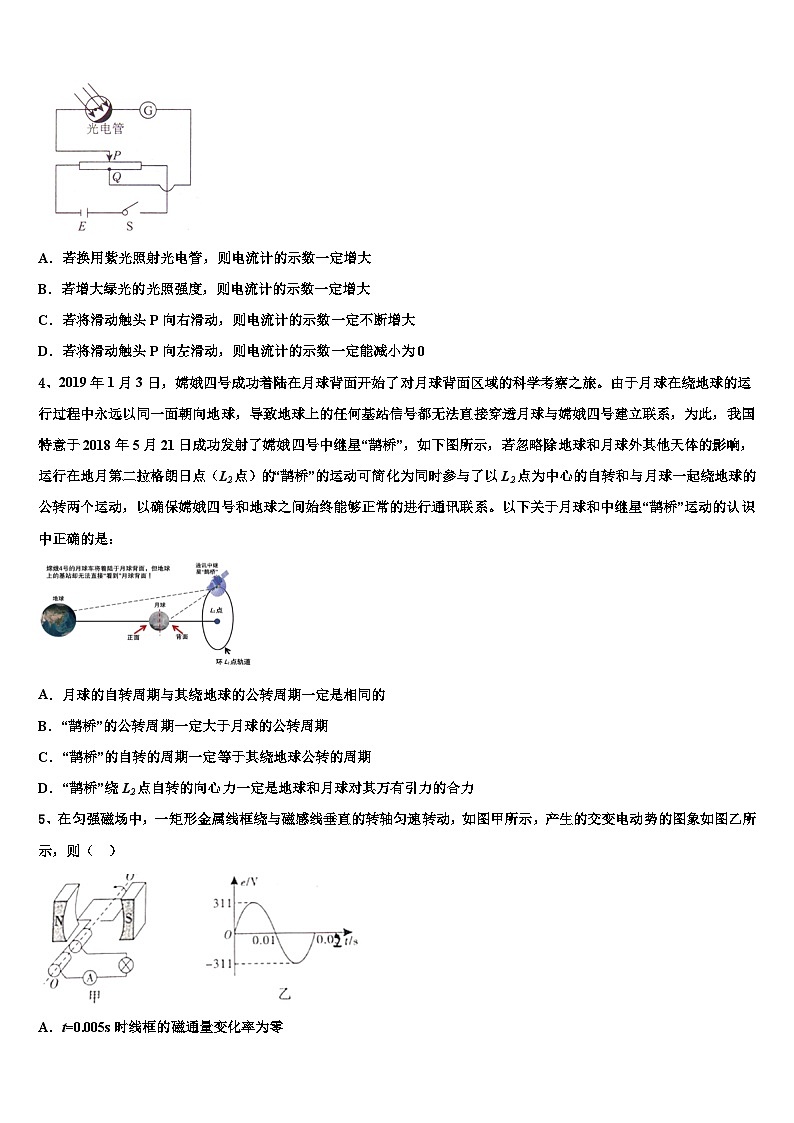 2026届上海市长征中学高三第一次模拟考试物理试卷含解析第2页