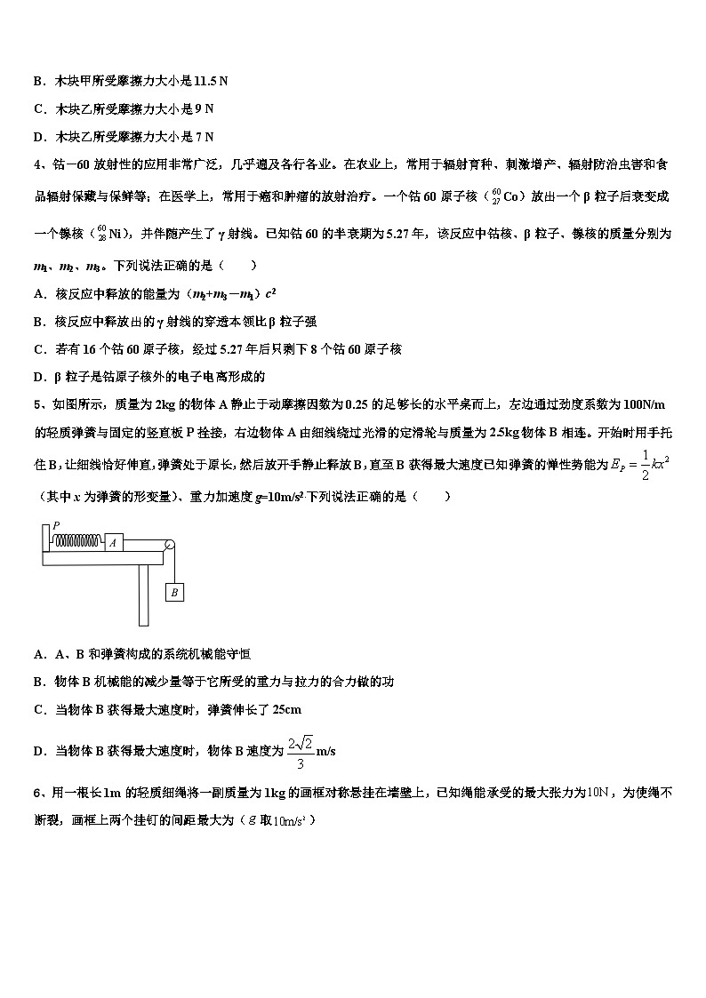 2026届上海市市北初级中学高三压轴卷物理试卷含解析第2页