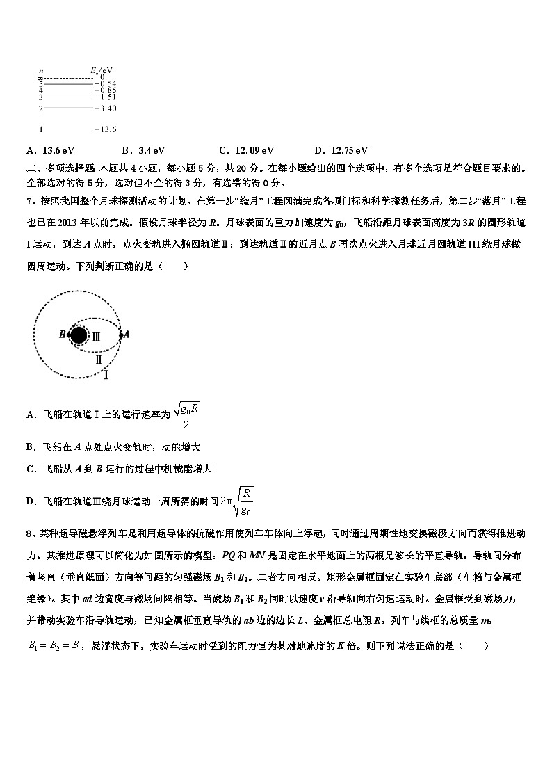 2026届上海市市八中高三第一次调研测试物理试卷含解析第3页