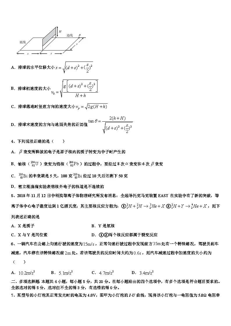 2026届上海市实验学校高三第五次模拟考试物理试卷含解析第2页