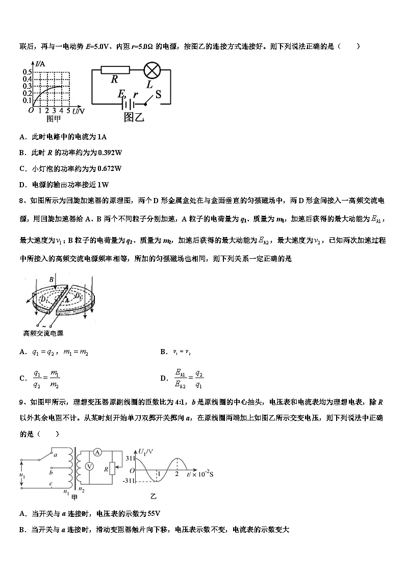 2026届上海市实验学校高三第五次模拟考试物理试卷含解析第3页