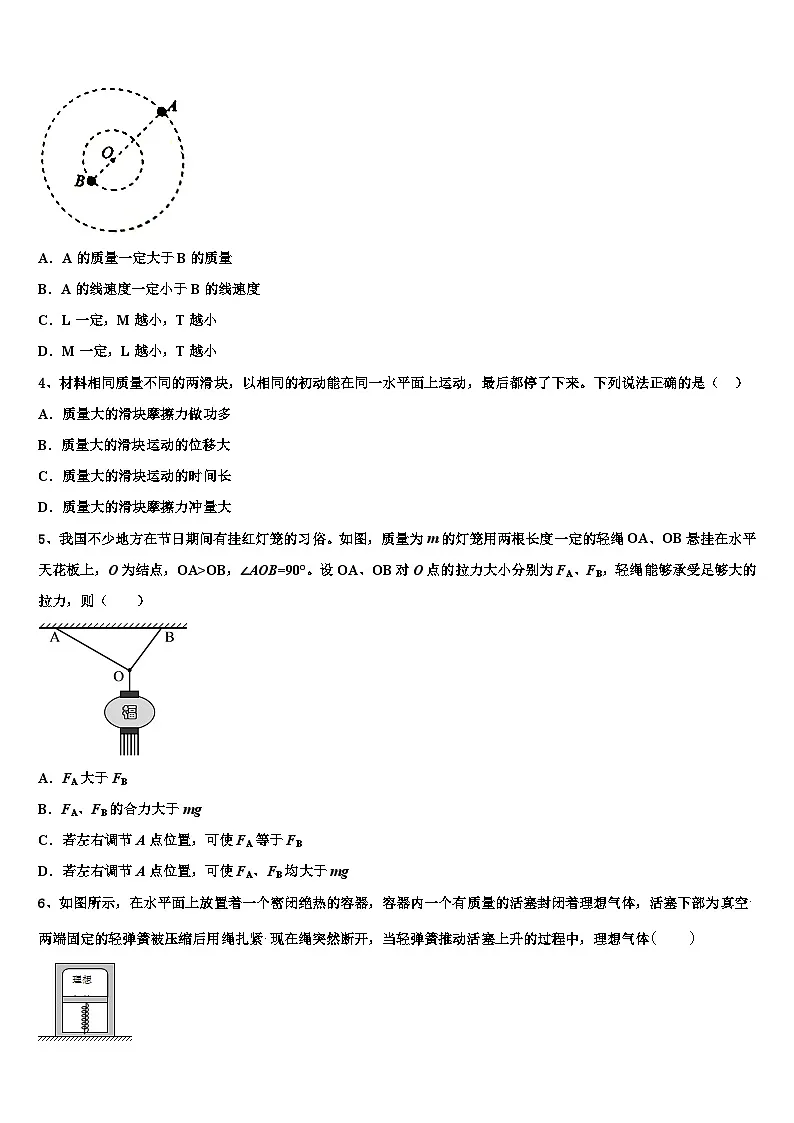 2026届上海市上戏附中高三下学期联考物理试题含解析第2页