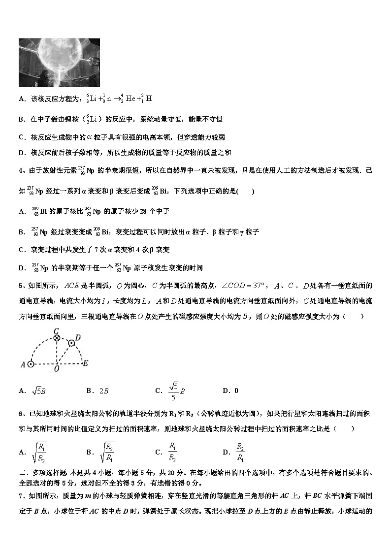 2026届上海市外国语大学附中高三第四次模拟考试物理试卷含解析第2页