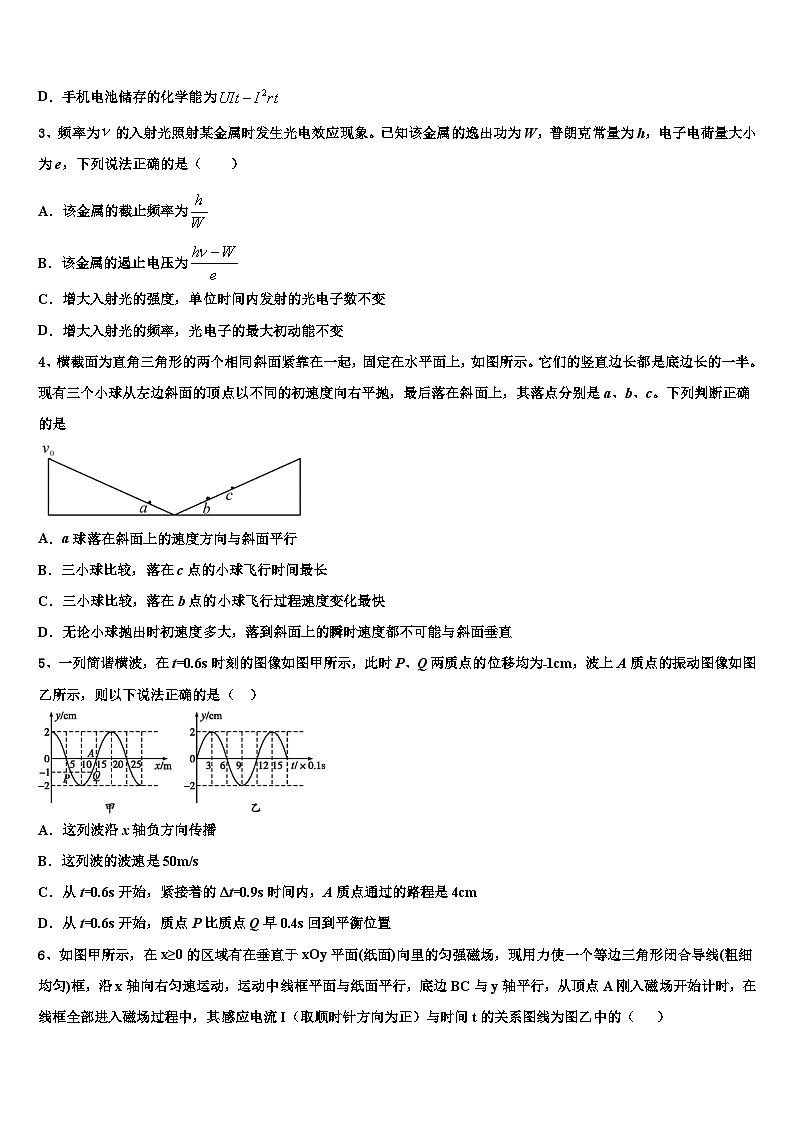2026届上海市外国语大学附属中学高三第一次调研测试物理试卷含解析第2页