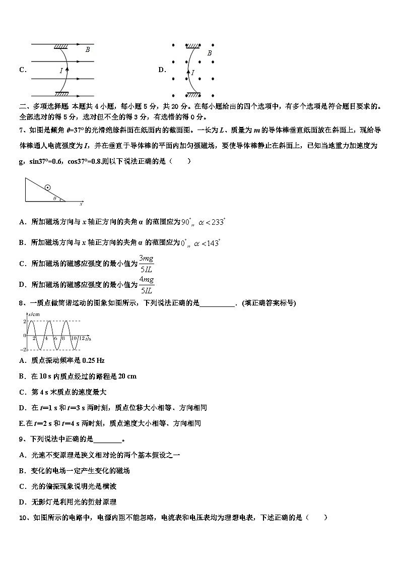 2026届上海市鲁迅中学高三第一次模拟考试物理试卷含解析第3页
