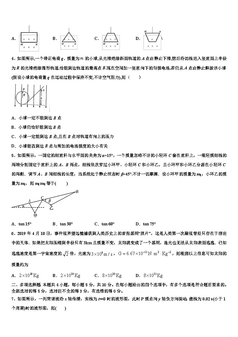 2026届上海市鲁迅中学高三第五次模拟考试物理试卷含解析第2页