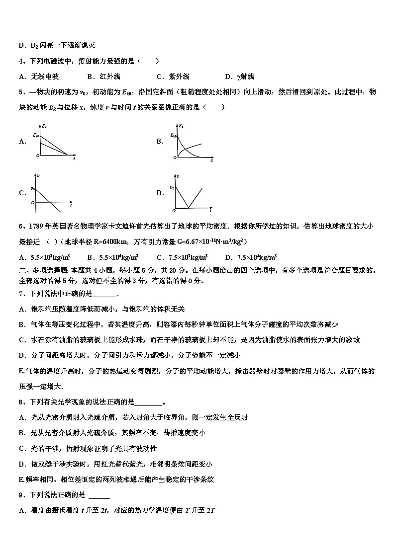 2026届上海市浦东新区南汇中学高三最后一模物理试题含解析第2页