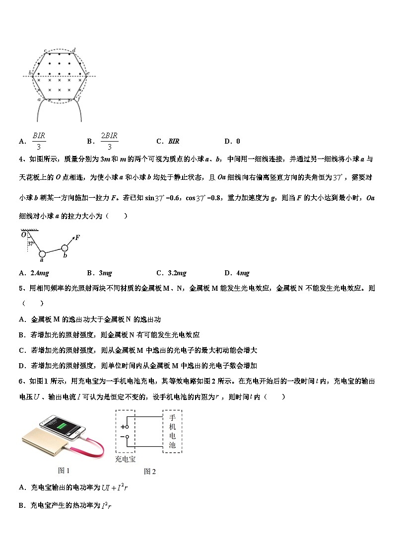 2026届上海市黄浦区高三六校第一次联考物理试卷含解析第2页
