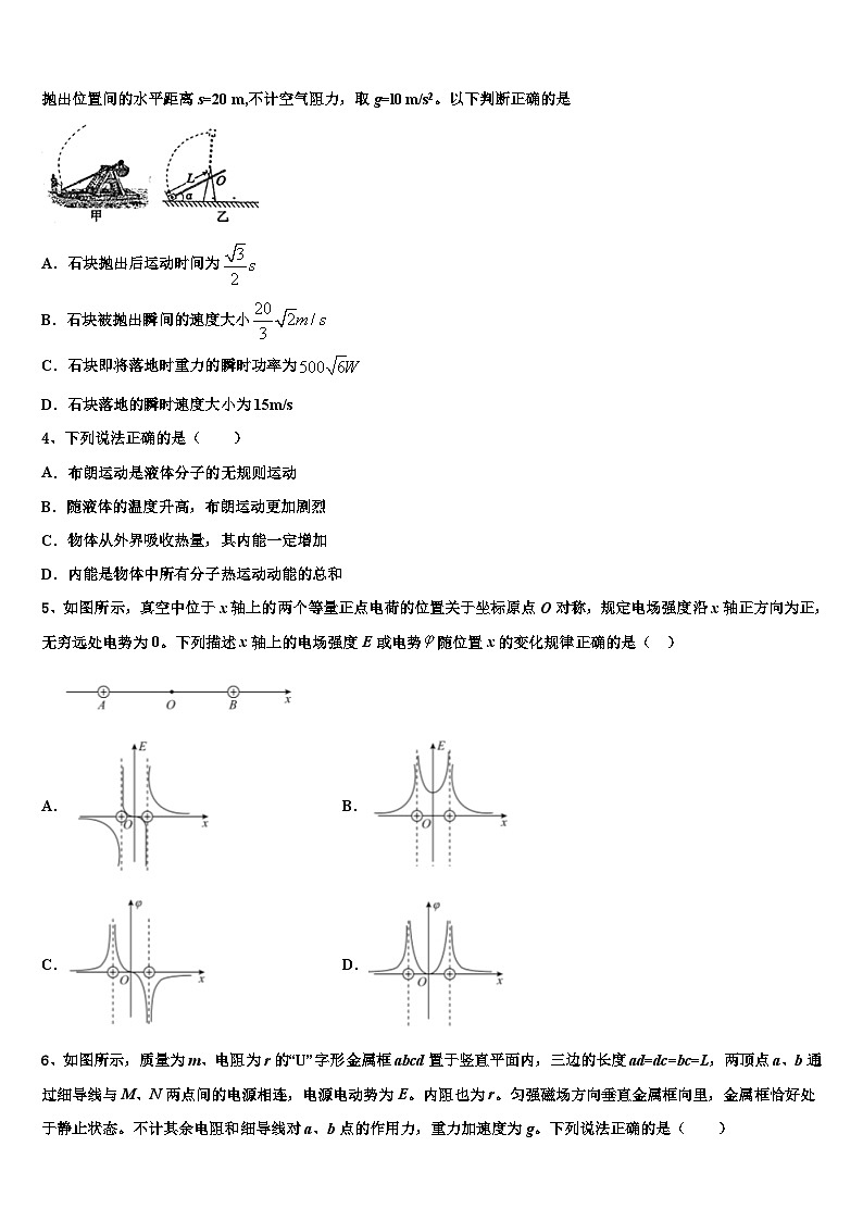 2026届上海市虹口区市级名校高三最后一卷物理试卷含解析第2页