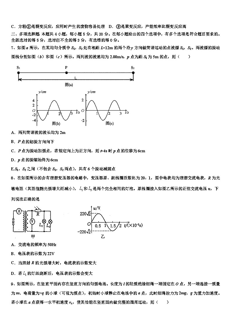 2026届上海市复旦大学附属中学高三第四次模拟考试物理试卷含解析第3页