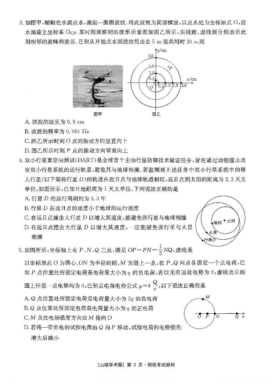 重庆好教育联盟2026届高三下学期3月开学联考（26-284C）物理试卷（含答案）第2页
