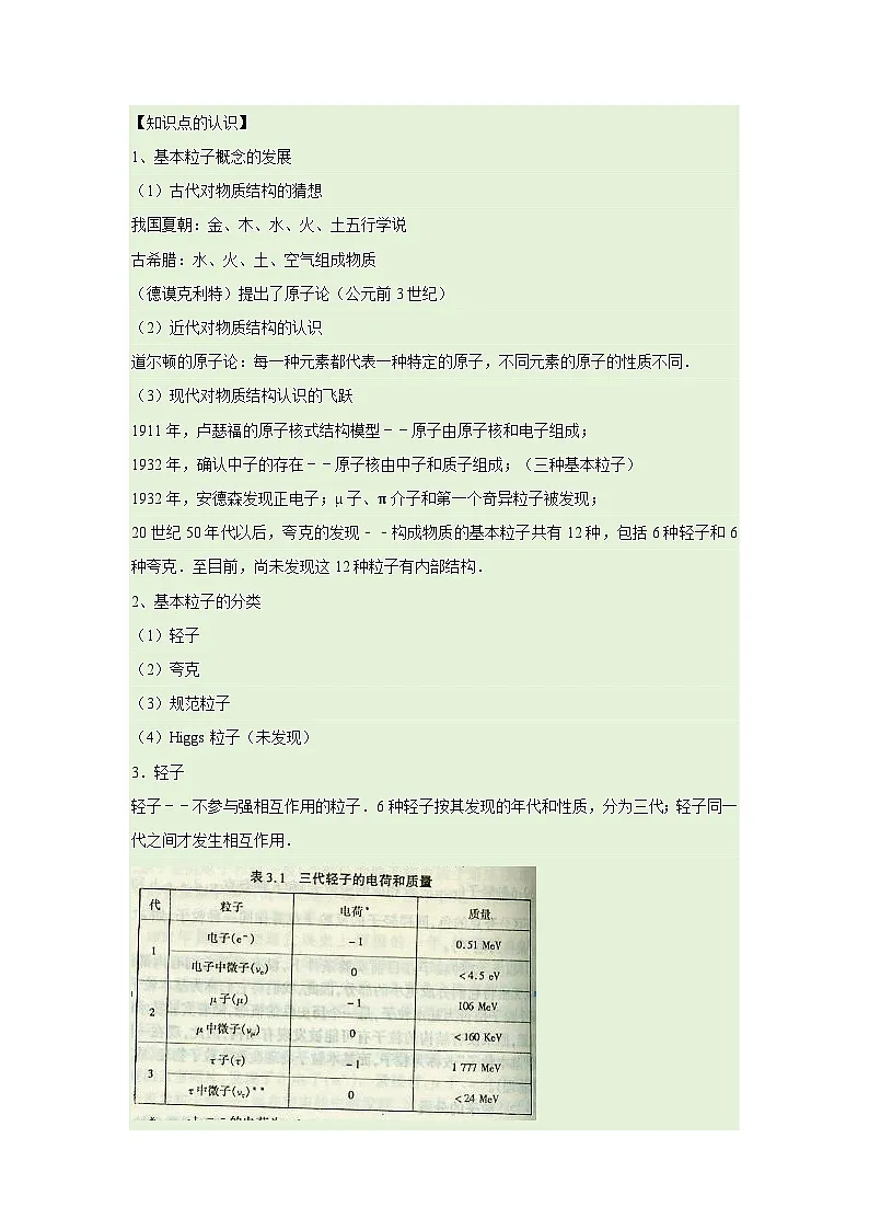 第5章第5节 粒子物理学发展概况 高中物理选择性必修三同步复习讲义（教科版2019）（原卷版）第2页