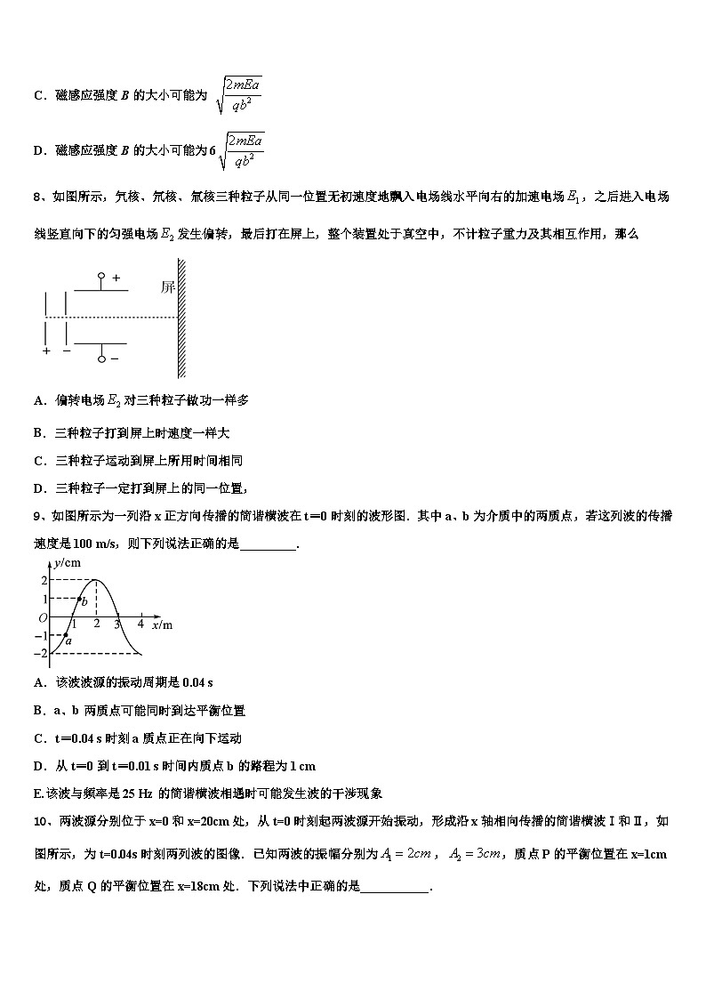 2026届上海杨浦高级中学高考考前模拟物理试题含解析第3页