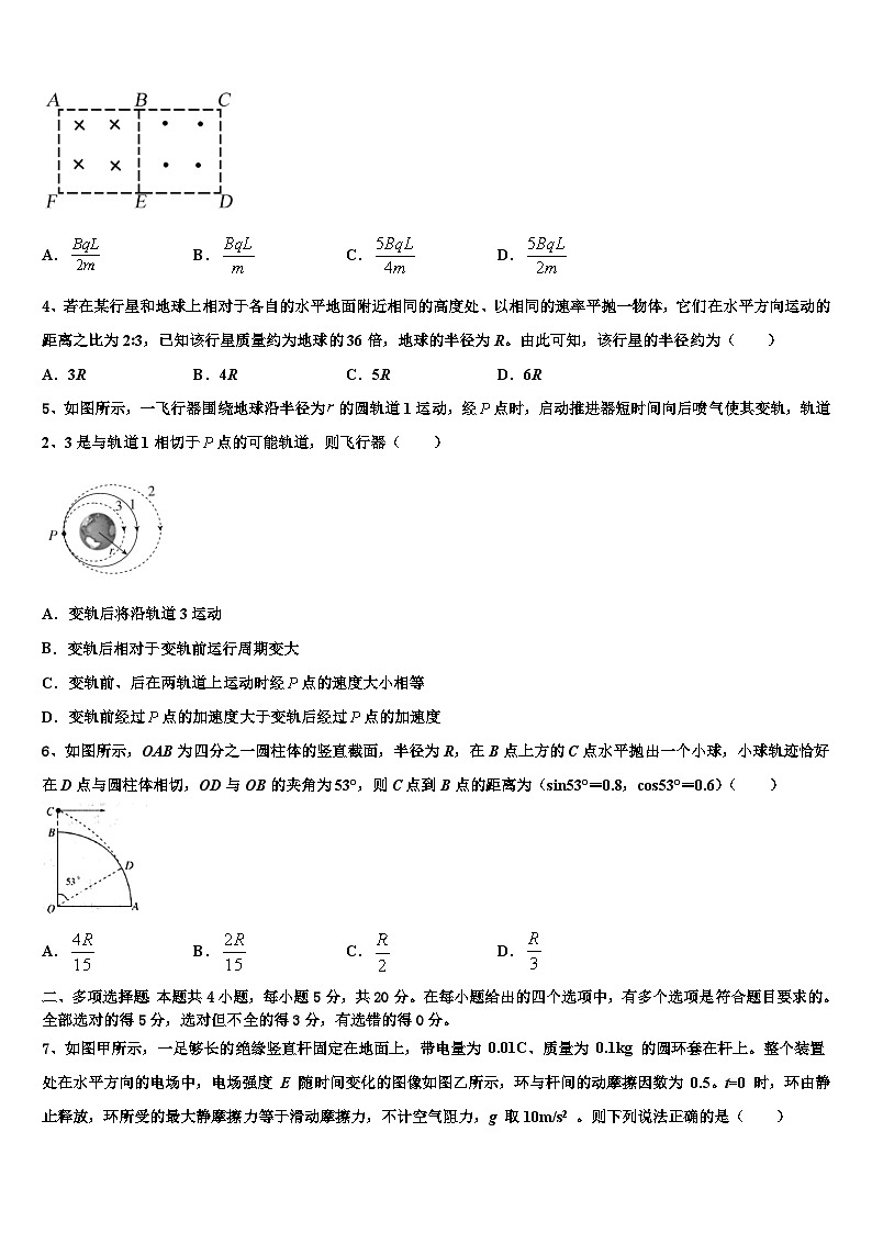 2026届上海长宁区高考适应性考试物理试卷含解析第2页