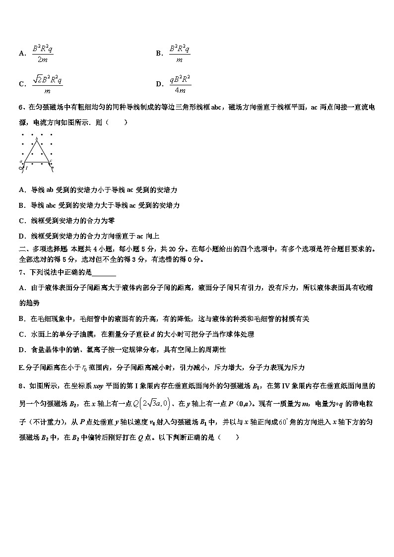2026届四川省成都第七中学高三第二次诊断性检测物理试卷含解析第3页