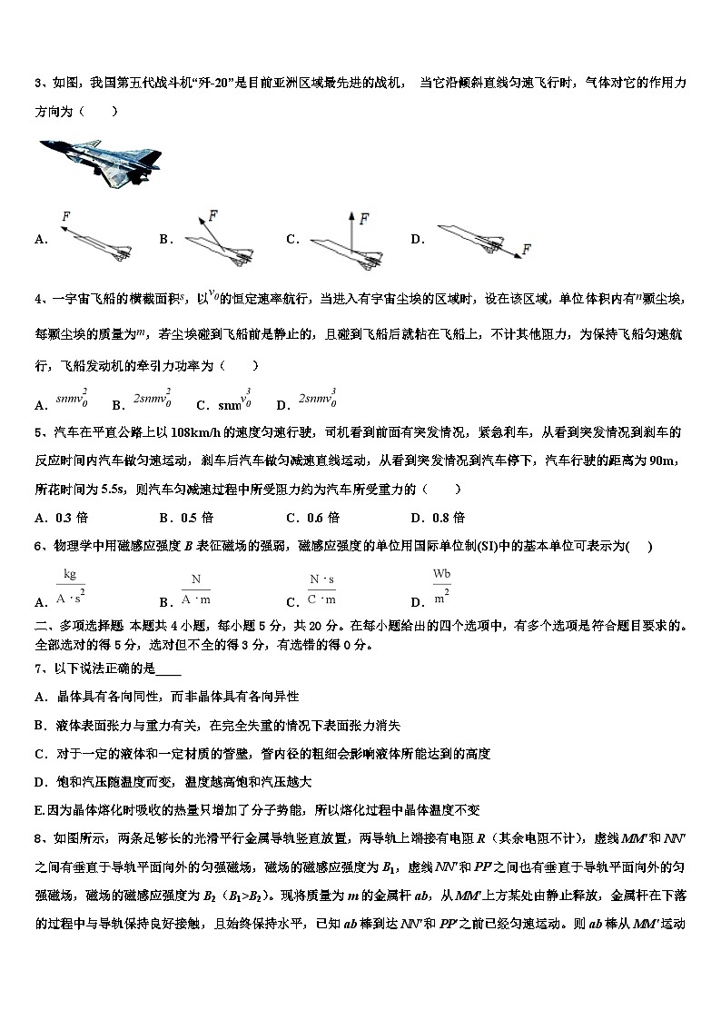 2026届沈阳市重点中学高三（最后冲刺）物理试卷含解析第2页