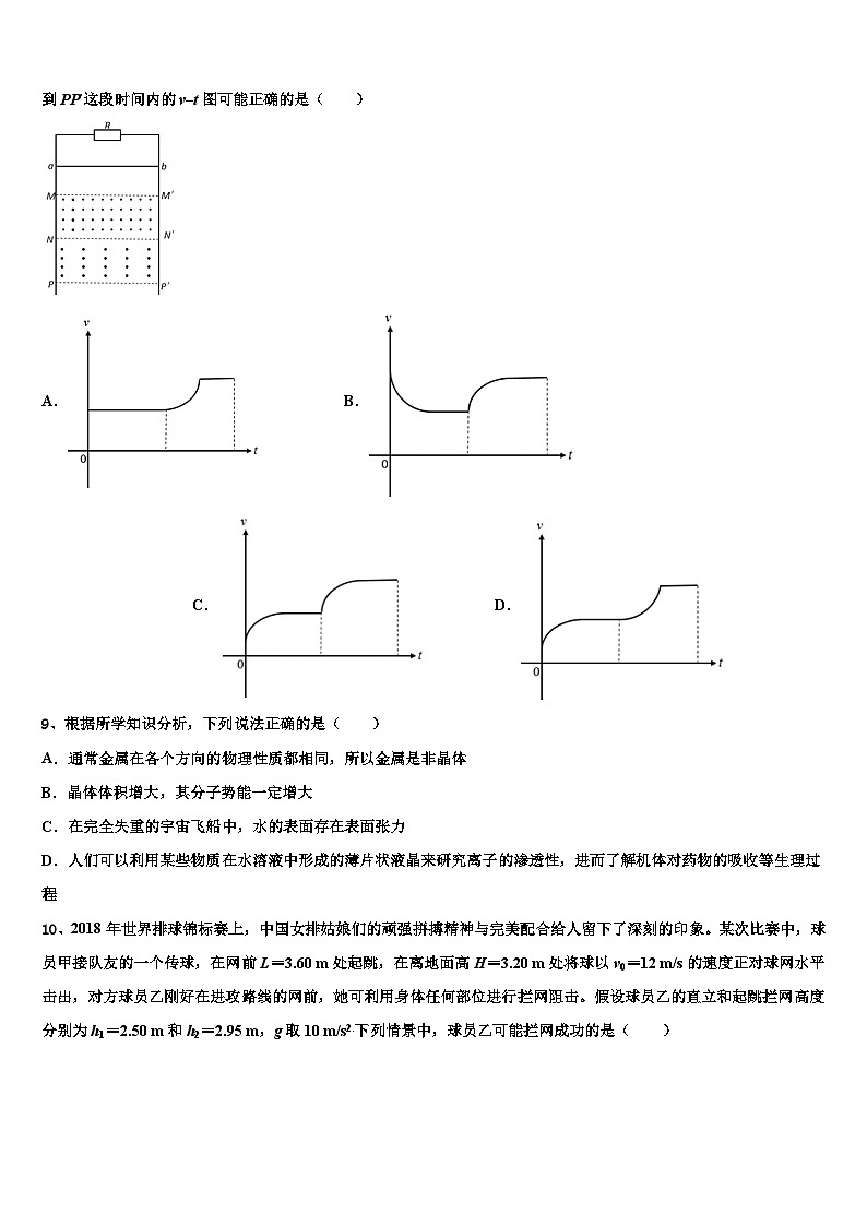 2026届沈阳市重点中学高三（最后冲刺）物理试卷含解析第3页
