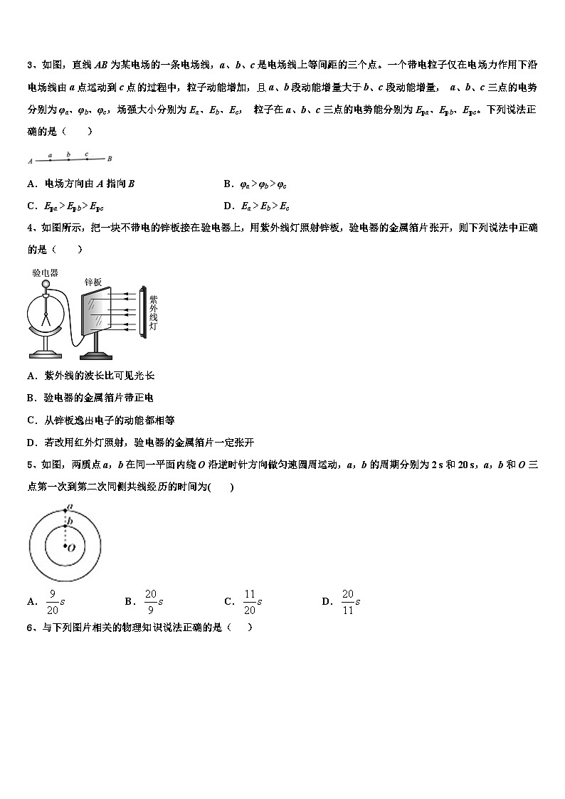 2026届四川省成都高新区高三第六次模拟考试物理试卷含解析第2页