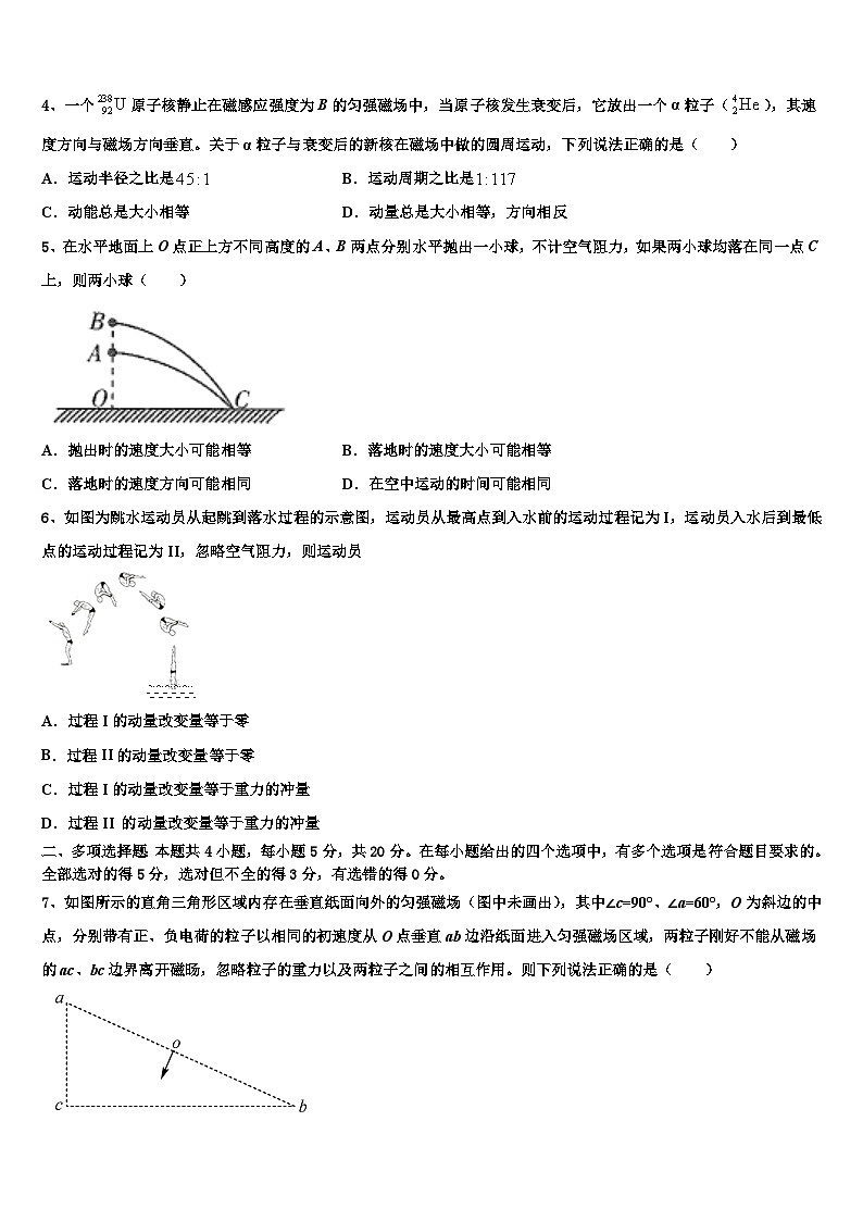 2026届四川省泸州市泸化中学高考压轴卷物理试卷含解析第2页