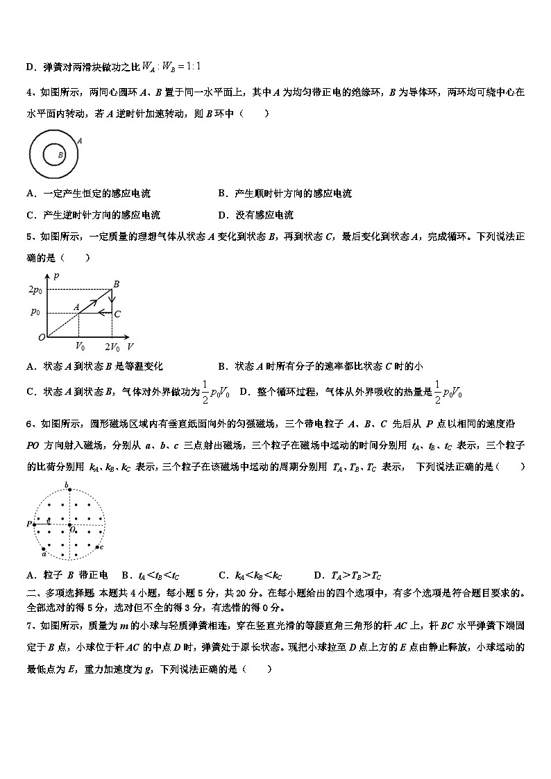 2026届四川省眉山市仁寿一中南校区高考仿真模拟物理试卷含解析第2页