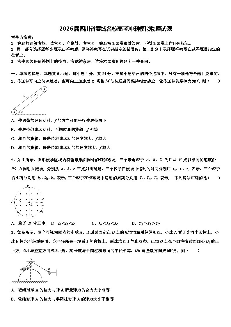 2026届四川省蓉城名校高考冲刺模拟物理试题含解析第1页