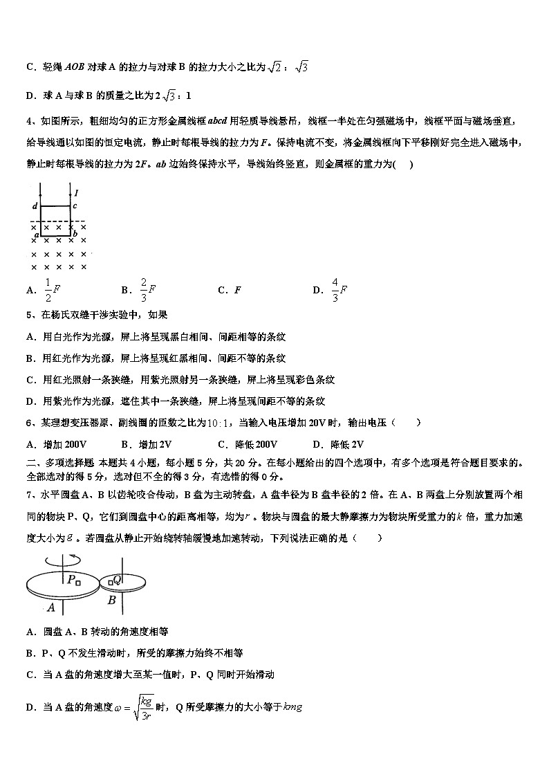 2026届四川省蓉城名校高考冲刺模拟物理试题含解析第2页