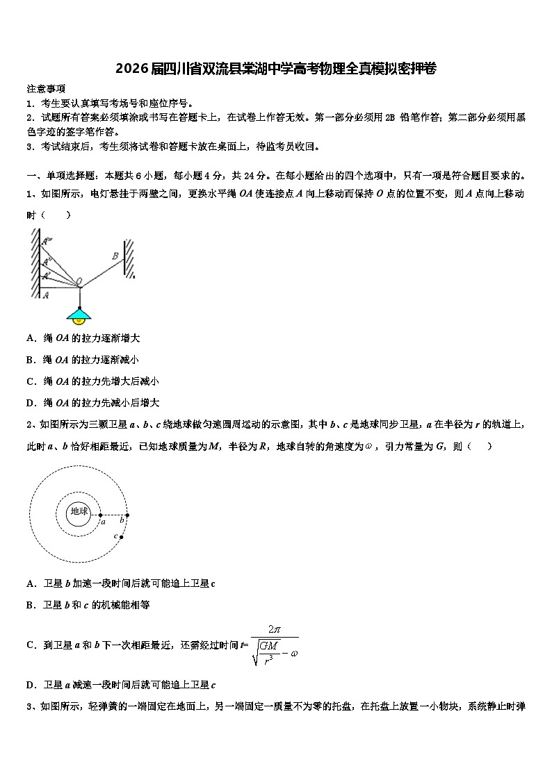 2026届四川省双流县棠湖中学高考物理全真模拟密押卷含解析第1页