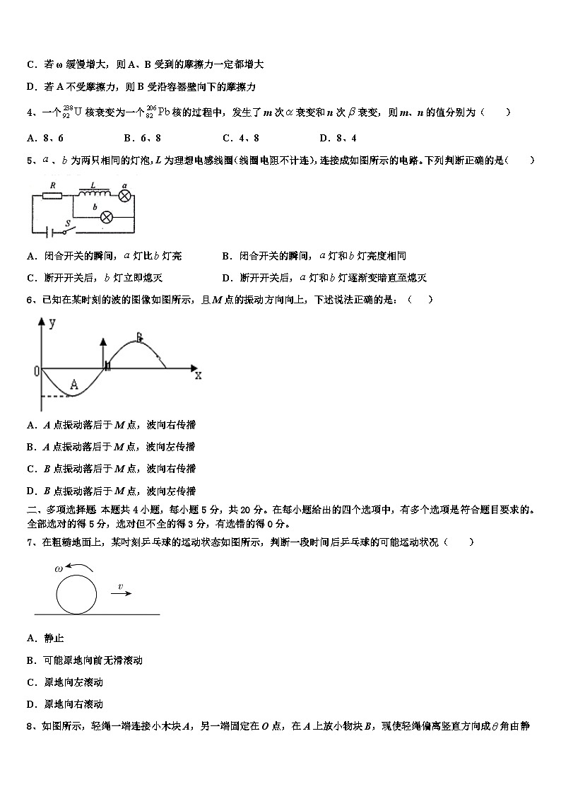 2026届四川省双流棠湖中学高考物理三模试卷含解析第2页