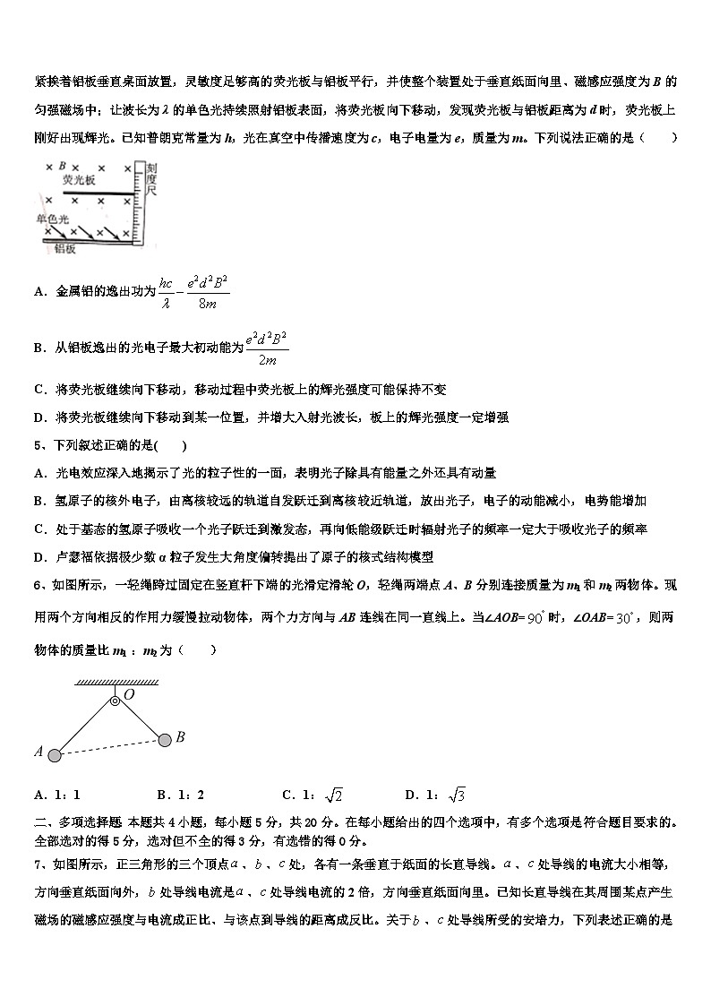 2026届四川省宜宾第三中学高考物理四模试卷含解析第2页