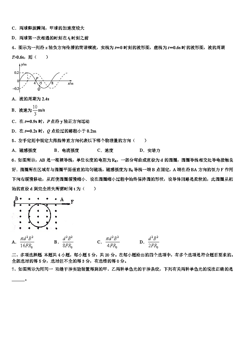 2026届四川省普通高中高三第三次模拟考试物理试卷含解析第2页