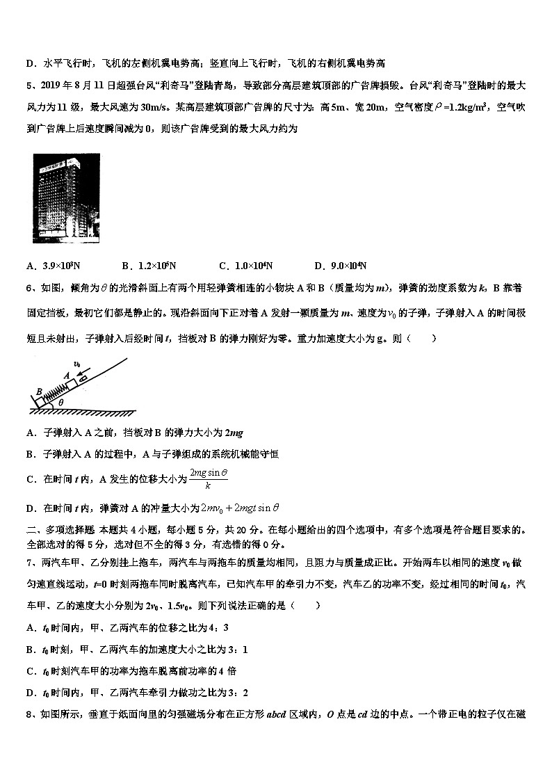 2026届四川省南充高中高高三第六次模拟考试物理试卷含解析第2页