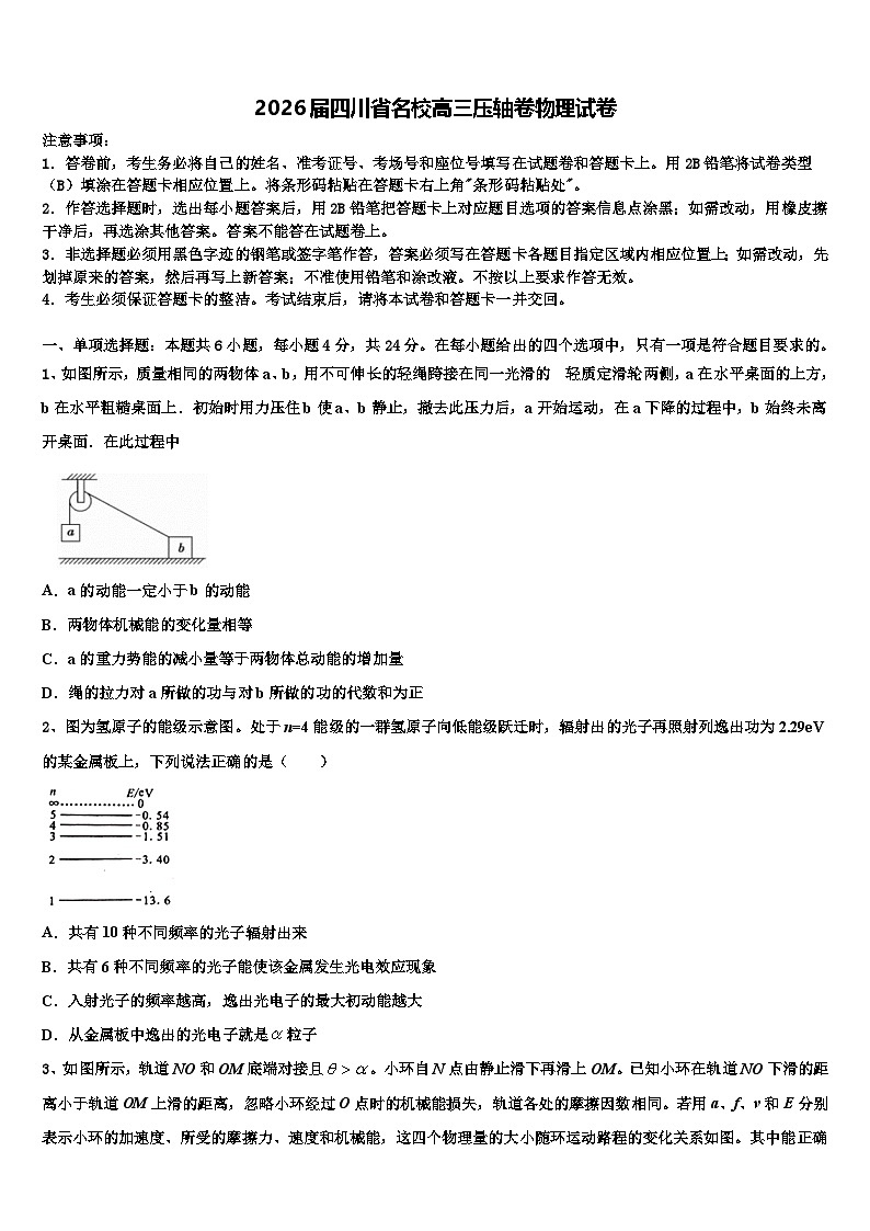 2026届四川省名校高三压轴卷物理试卷含解析第1页