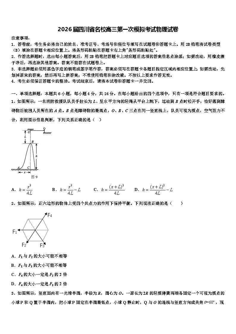 2026届四川省名校高三第一次模拟考试物理试卷含解析第1页